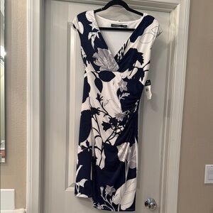 Brand New Lauren Ralph Lauren Ruched Jersey Sheath Floral Dress Sz 10